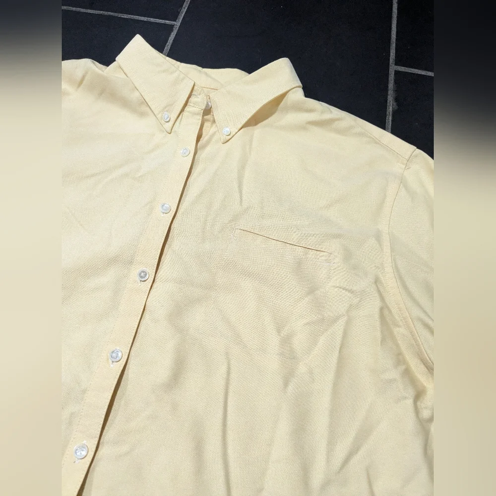 butter yellow button down - Picture 3 of 6